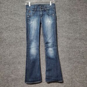 Hudson Signature Bootcut Jeans Womens Size 24 Flap Pockets Dark Blue Stretch